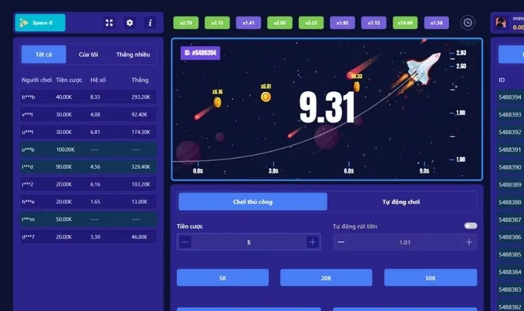 Giao diện chơi game nhanh ZetX Tại Fafa191